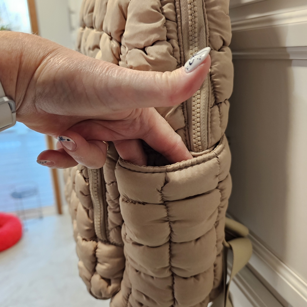 Simply Southern Quilted Beige Backpack - Picture 3 of 10